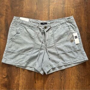 GAP Women Linen Blend Shorts blue/white size 8